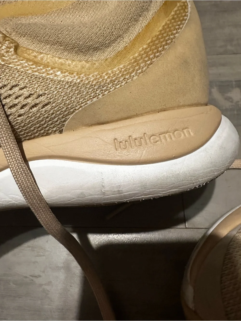 Lululemon Tan Suede Athletic Sneakers - Tan/White
